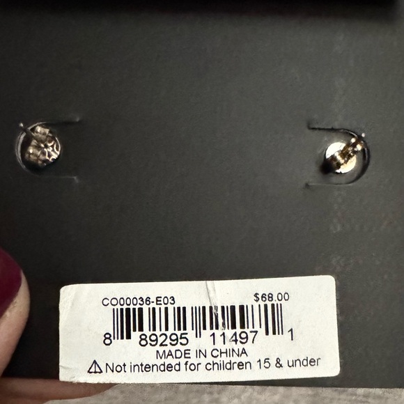 Coach - NWT - Silver Open Circle Stone Stud Earrings & Titanium Post-Retails $68 - Picture 3 of 5